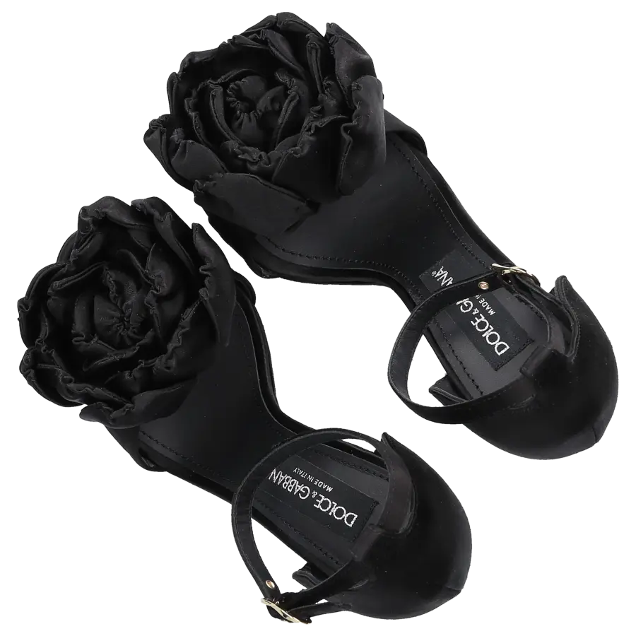 Dolce & Gabbana - Riemchensandalen KEIRA Satin - schwarz