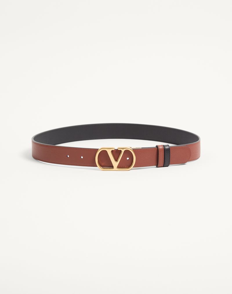 VLogo Signature omkeerbare riem van glanzend kalfsleer, 30 mm