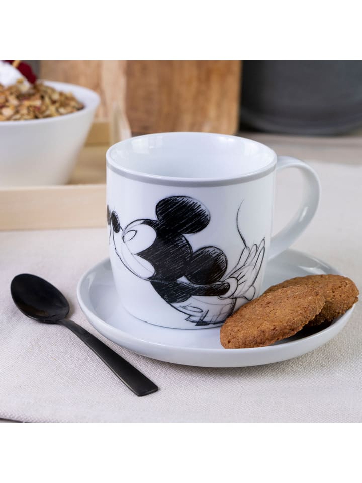 Geda Labels Tasse Mickey Kiss Sketch silbergrau  in Grau - 300 ml günstig kaufen onesize