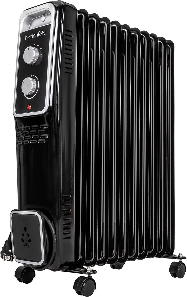 Heidenfeld Ölradiator Mobiler Elektro Heizkörper ÖR100 Heizung inkl. 3 J. Garantie, 2500 W, Thermostat - Heizstrahler - Elektroheizung - Heizlüfter