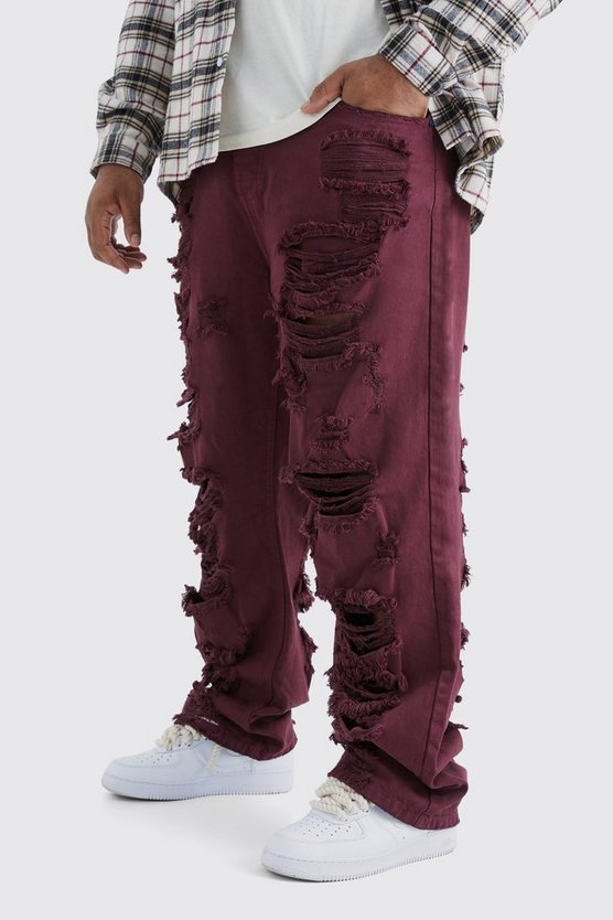 Lockere Jeans mit extremen Rissen