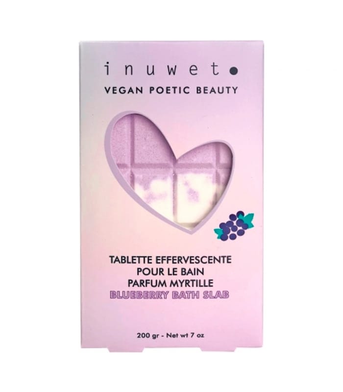 INUWET-TABLETTE DE CHOCOLAT EFFERVESCENTE MYRTILLE-Bombe de bain