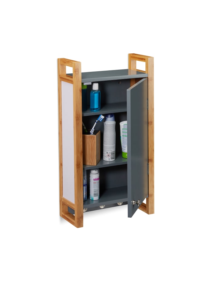 relaxdays Hängeschrank in Dunkelgrau - (B)31,5 x (H)58 x (T)15 cm günstig kaufen onesize