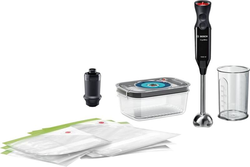 Bosch Stabmixer MS6CB61V1 1000 W Aufbewahrungsbeutel: 3,8 l Kunststoff, Metall Schwarz