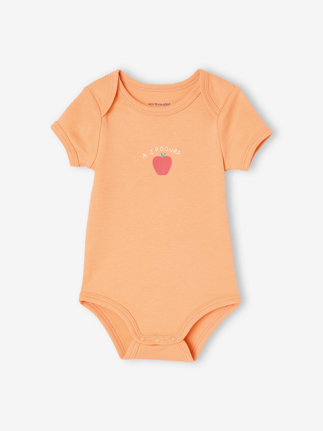 Vertbaudet 3er-Pack Baby Bodys, Schlupfform Oeko-Tex - pfirsich
