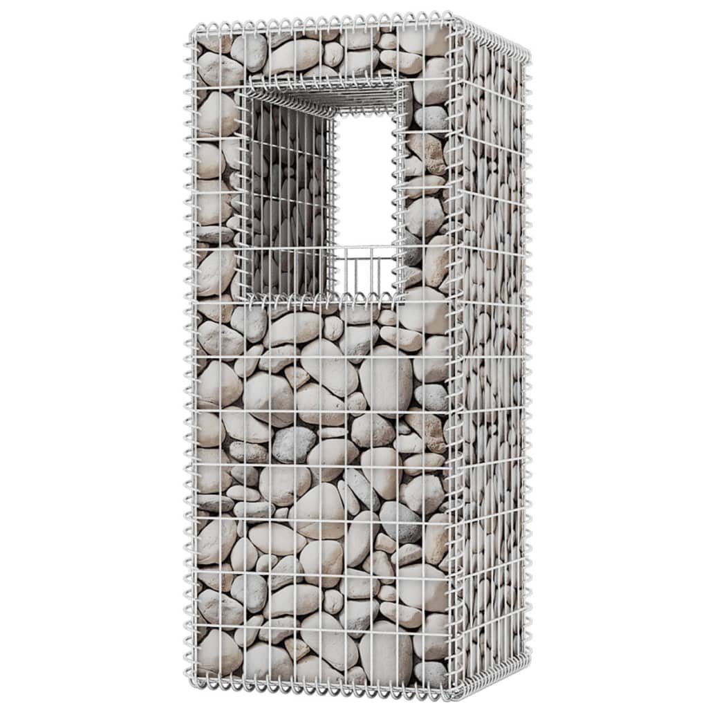 vidaXL Zaunpfosten Gabionenkorb Pfosten/Pflanzkasten 2 Stk. Stahl 50×50×120 cm, (2-St)