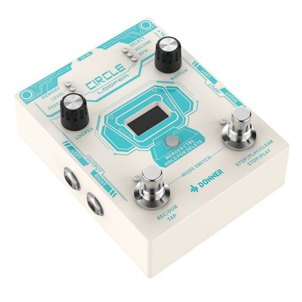 Donner E-Gitarre Circle Looper Record Gitarren Effektpedal, True Bypass, Einfach zu verwenden, für Anfänger
