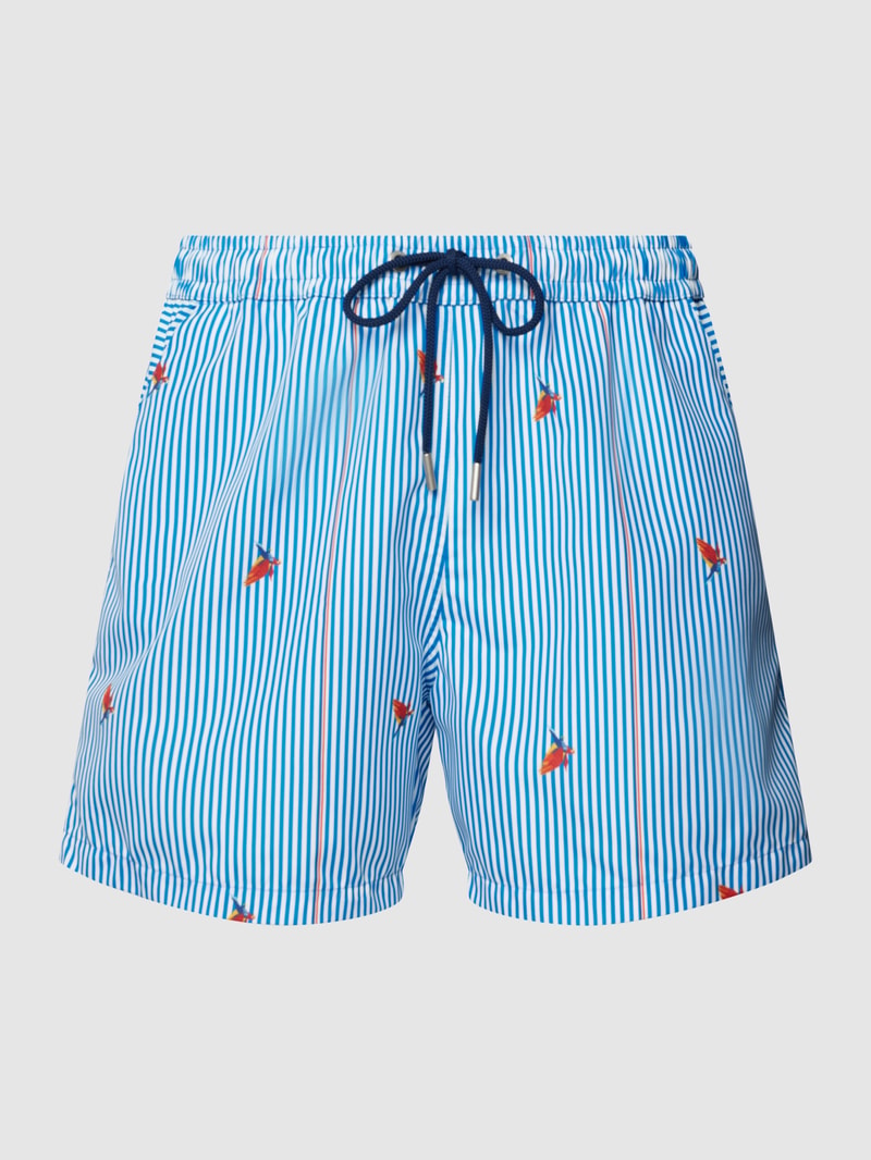 Badehose mit Streifenmuster Modell 'BESPOKE ROXO' in blau