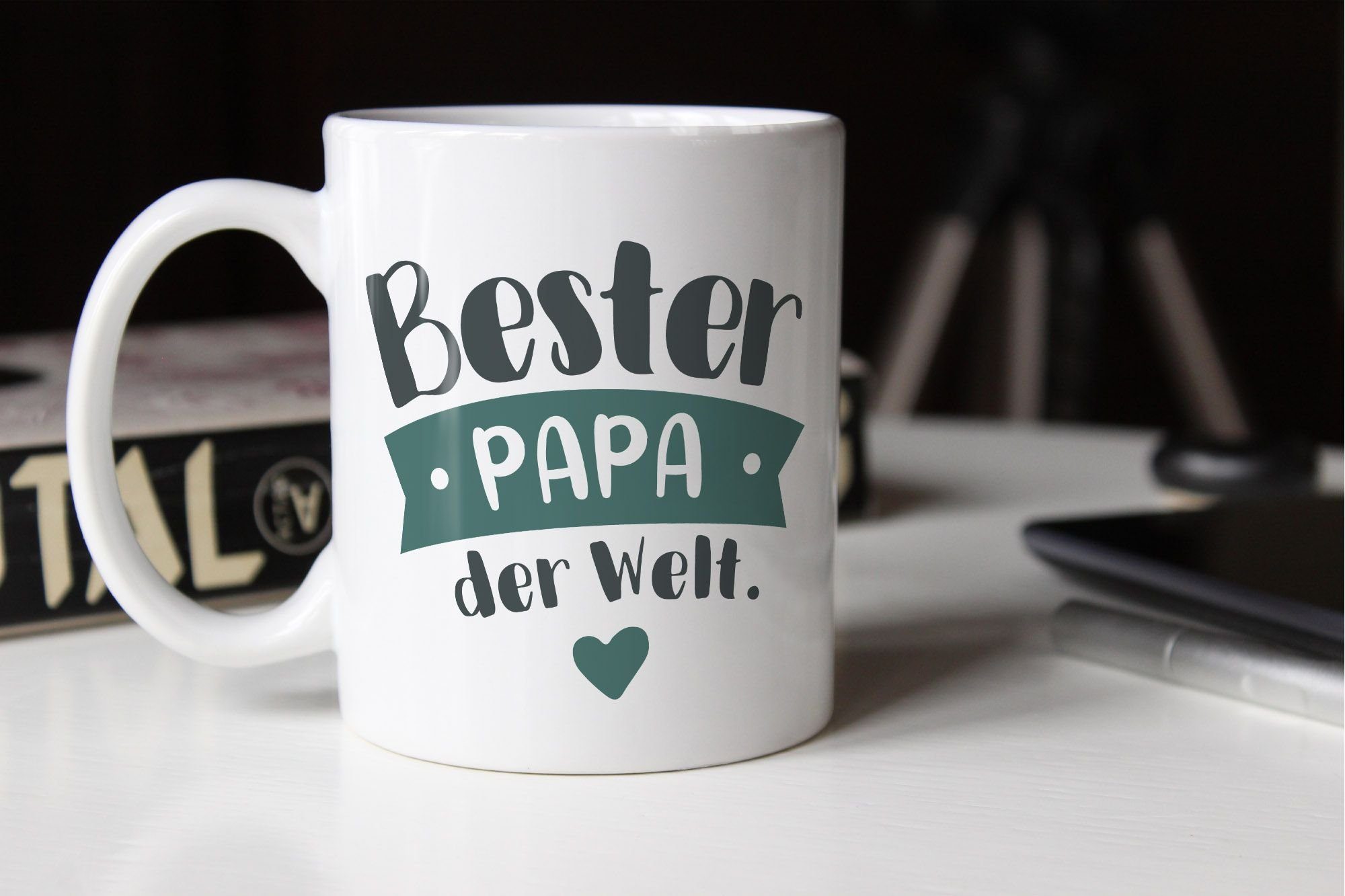 MoonWorks Tasse Kaffee-Tasse Beste/r Mama/Papa der Welt Geschenk Mütter Väter Geburtstag Weihnachten Danke sagen Moonworks®, Keramik