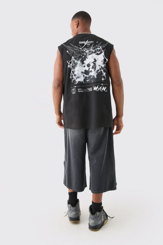 Acid Wash Parachute Cargo-Jeans mit elastischem Bund in Salbei
