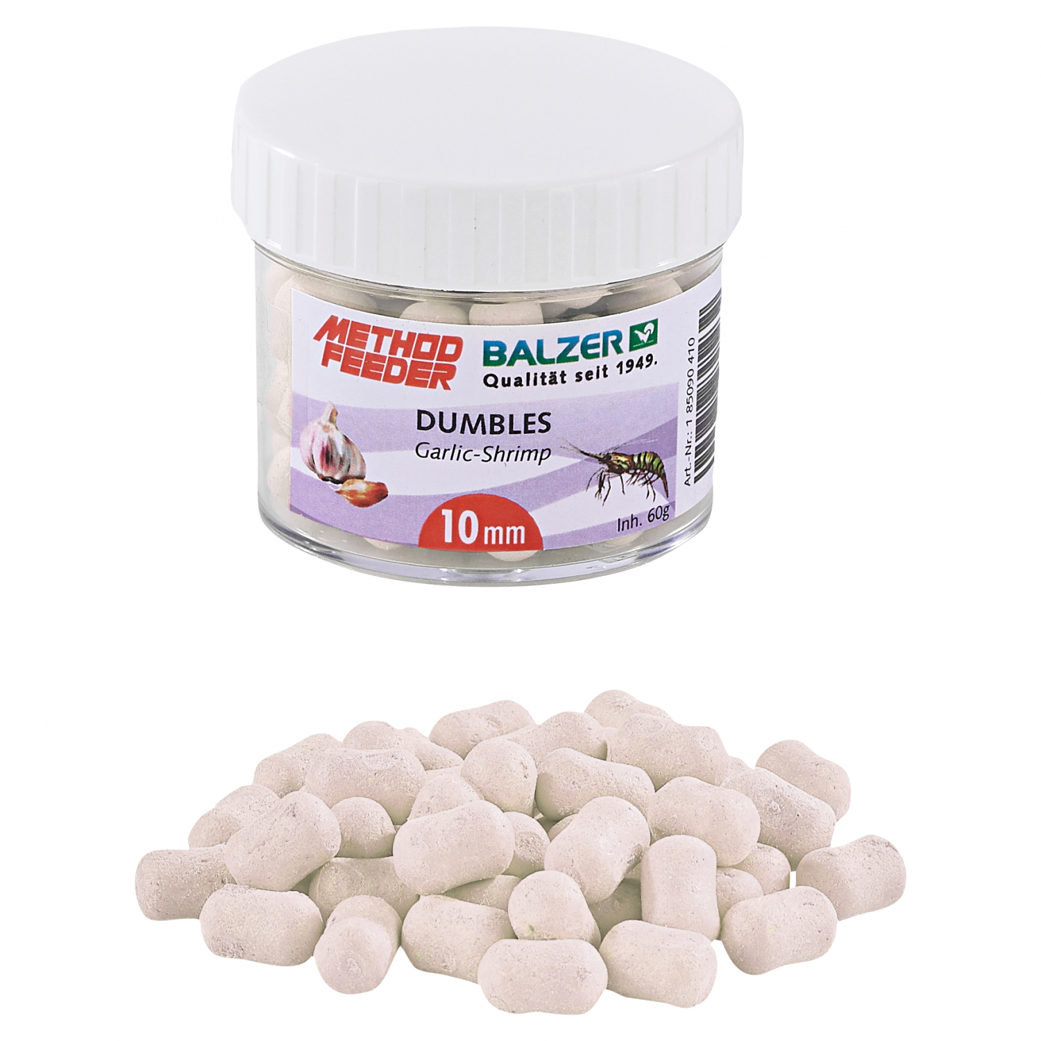 Balzer Method Feeder Dumbbells (weiß, knoblauch-shrimp)
