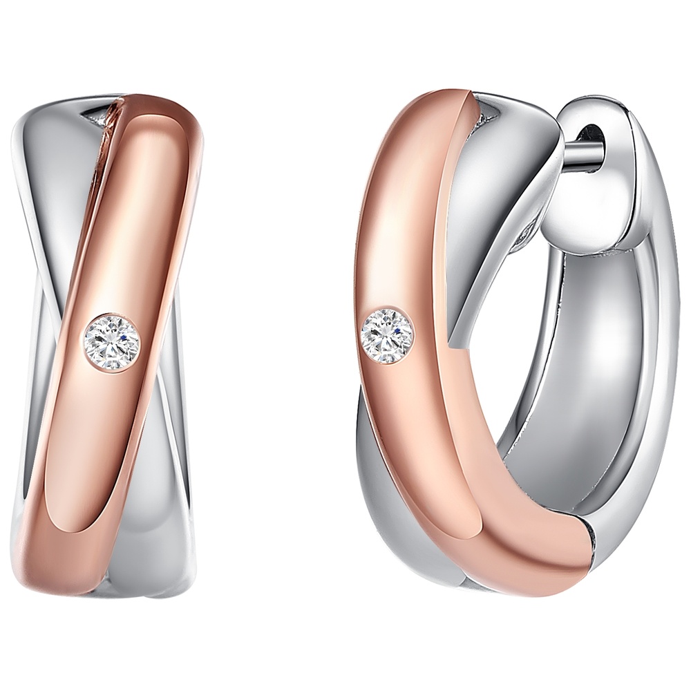 Rafaela Donata Créoles en diamant Argent sterling Diamant en Argent Boucles d'oreilles