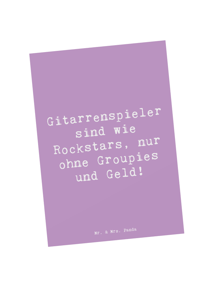Mr. & Mrs. Panda Postkarte Spruch Gitarre Helden mit Spruch in Lavendeltraum günstig kaufen onesize