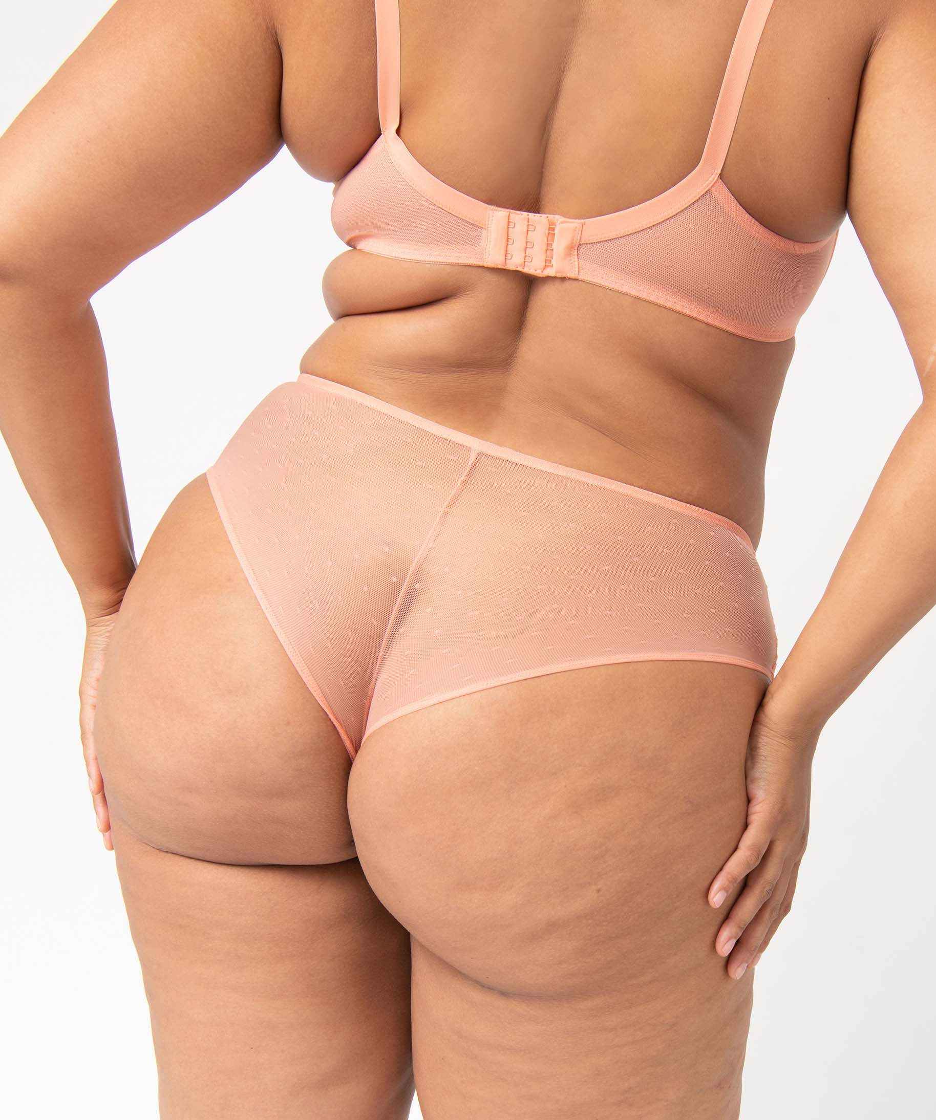 Shorty en dentelle et tulle femme grande taille rose | GEMO