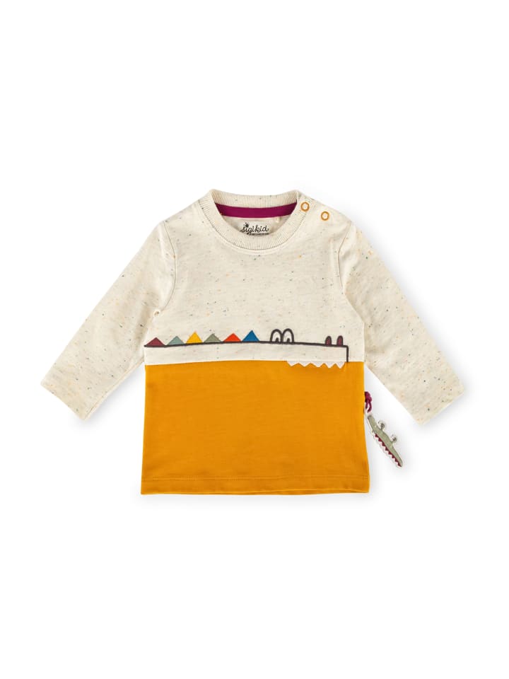 Sigikid Langarmshirt Happy Crocodile in ecru bunt meliert/senfgelb günstig kaufen