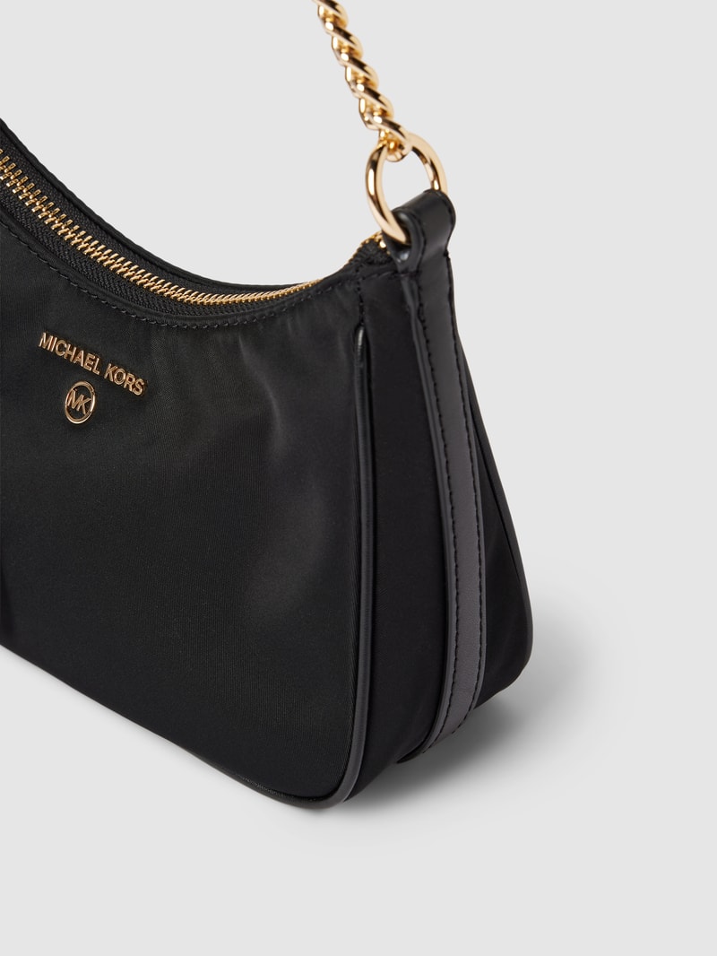 Pochette mit Label-Applikation Modell 'JET SET CHARM' in schwarz