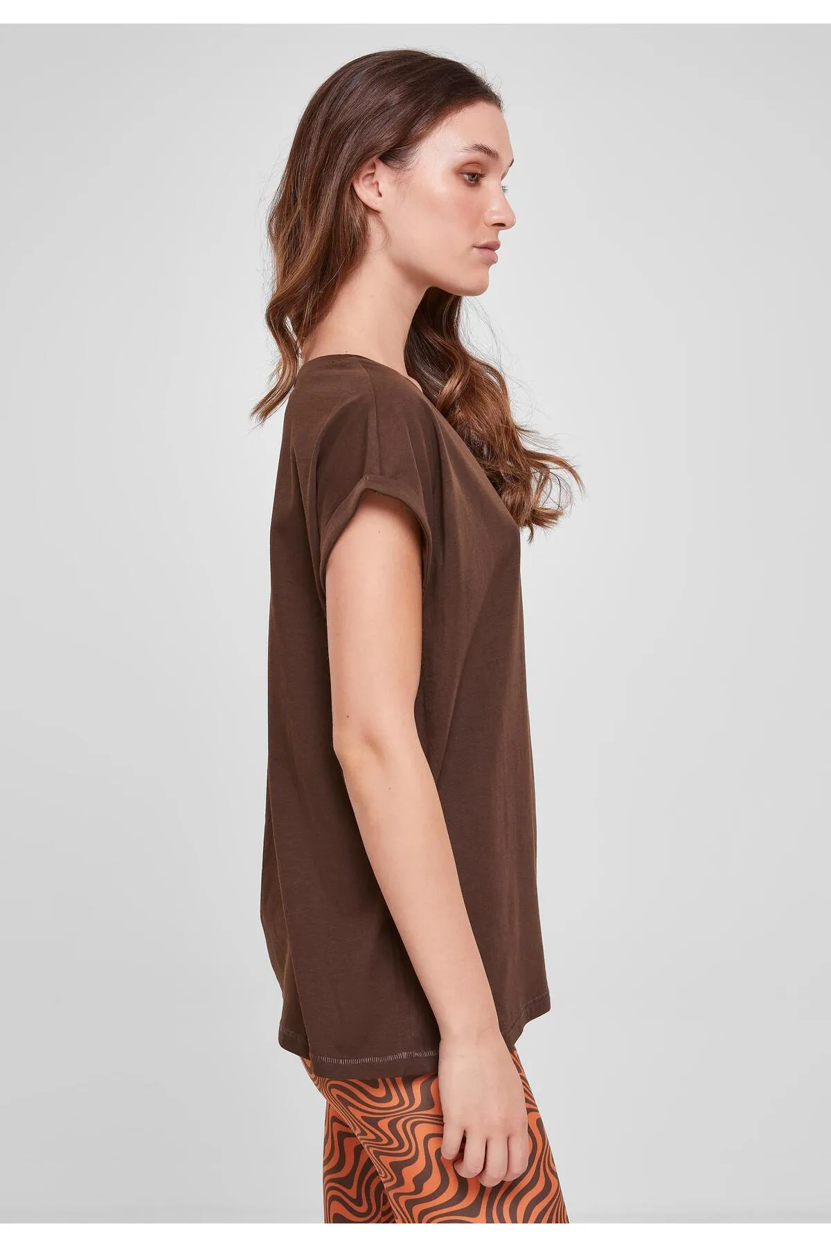 Urban Classics  Damen T-Shirt mit verlängerter Schulterpartie für Damen