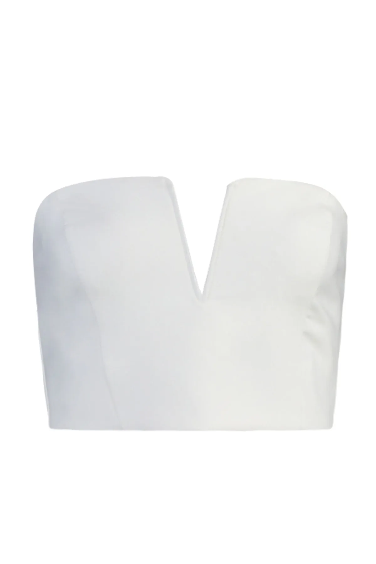 Trendyol Collection  Ecrufarbenes, bauchfreies, gefüttertes Bustier aus Webstoff TPRSS22BS0065