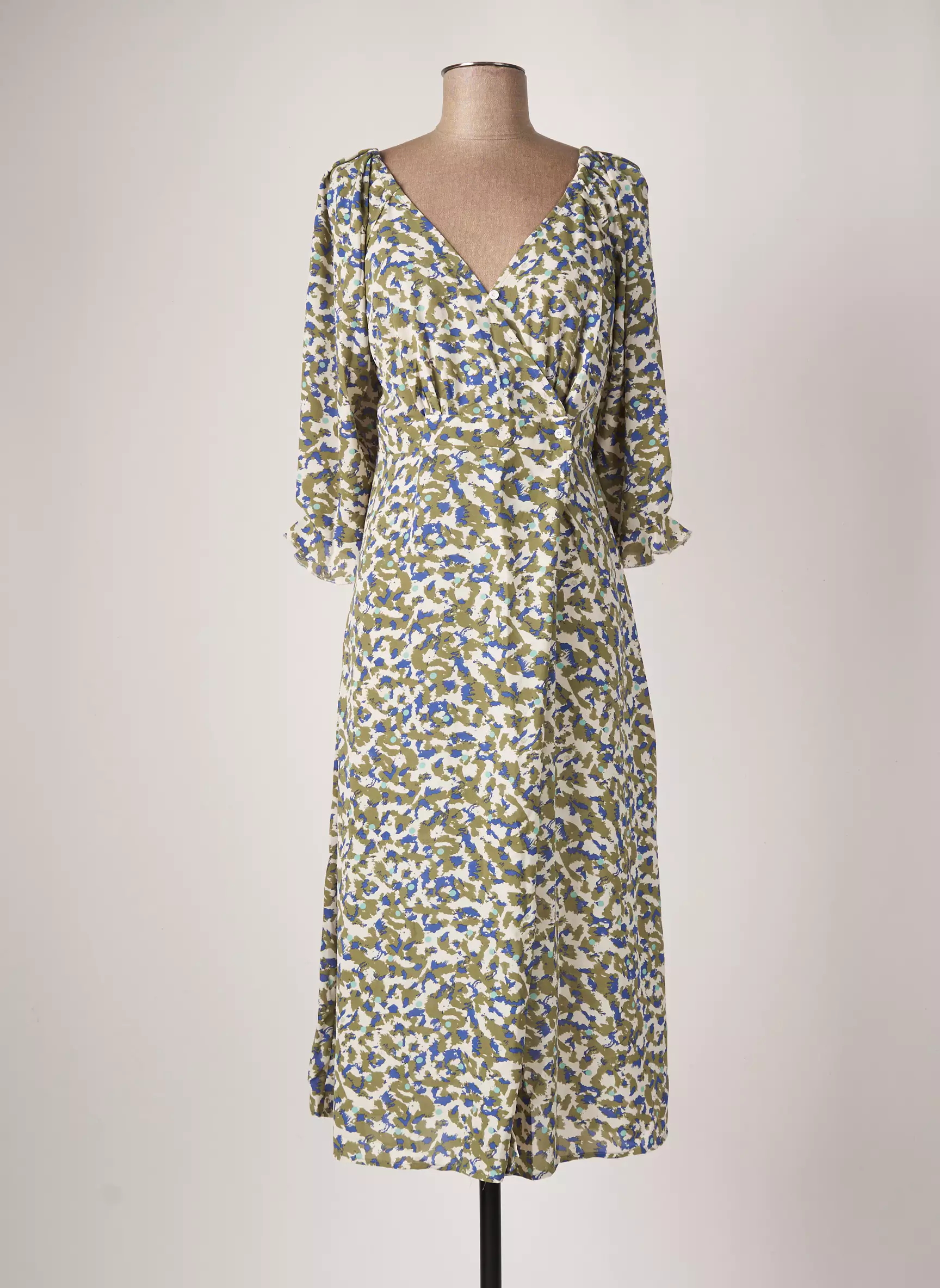 Senes Robes Mi Longues Femme couleur vert