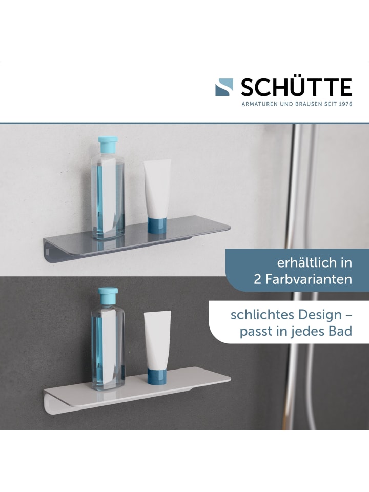 Schütte Duschablage in Anthrazit, Duschregal ohne Bohren - (L) 12 x (B) 35 x (H) 5 cm günstig kaufen onesize