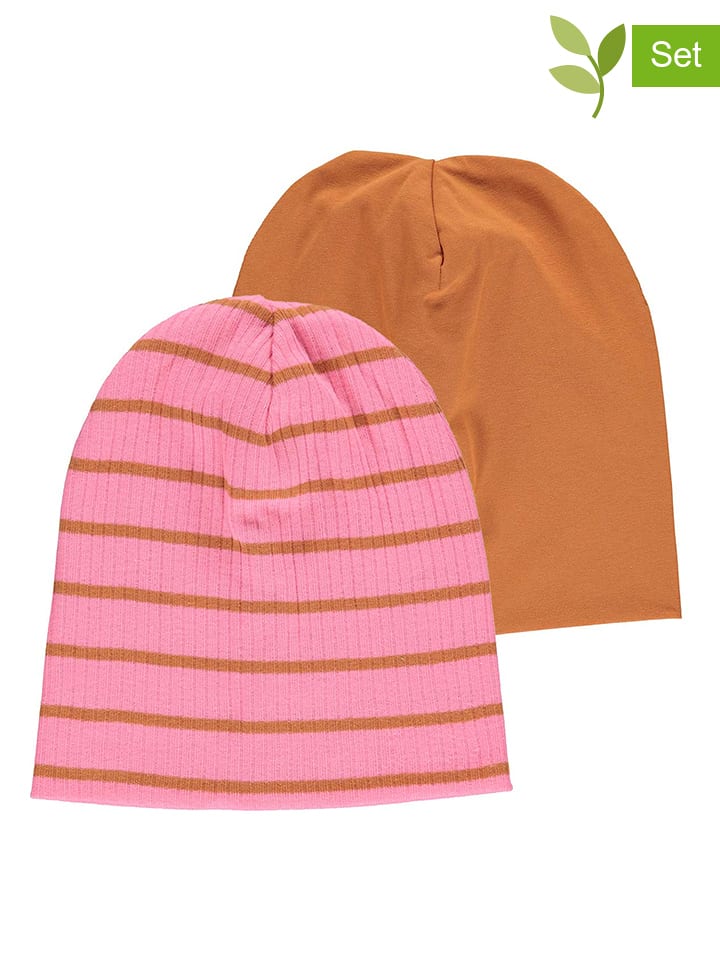 Fred´s World by GREEN COTTON 2er-Set: Beanies in Pink/ Hellbraun günstig kaufen