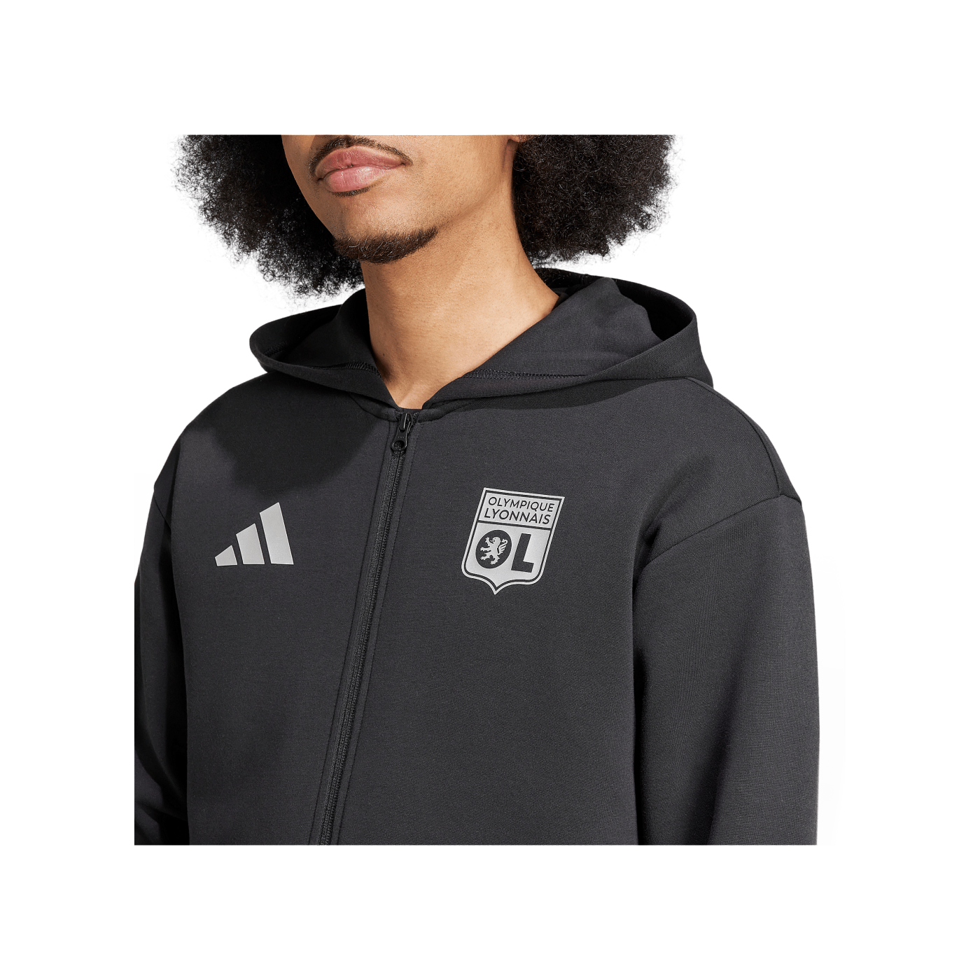 adidas Olympique Lyon Anthem Jacke Schwarz