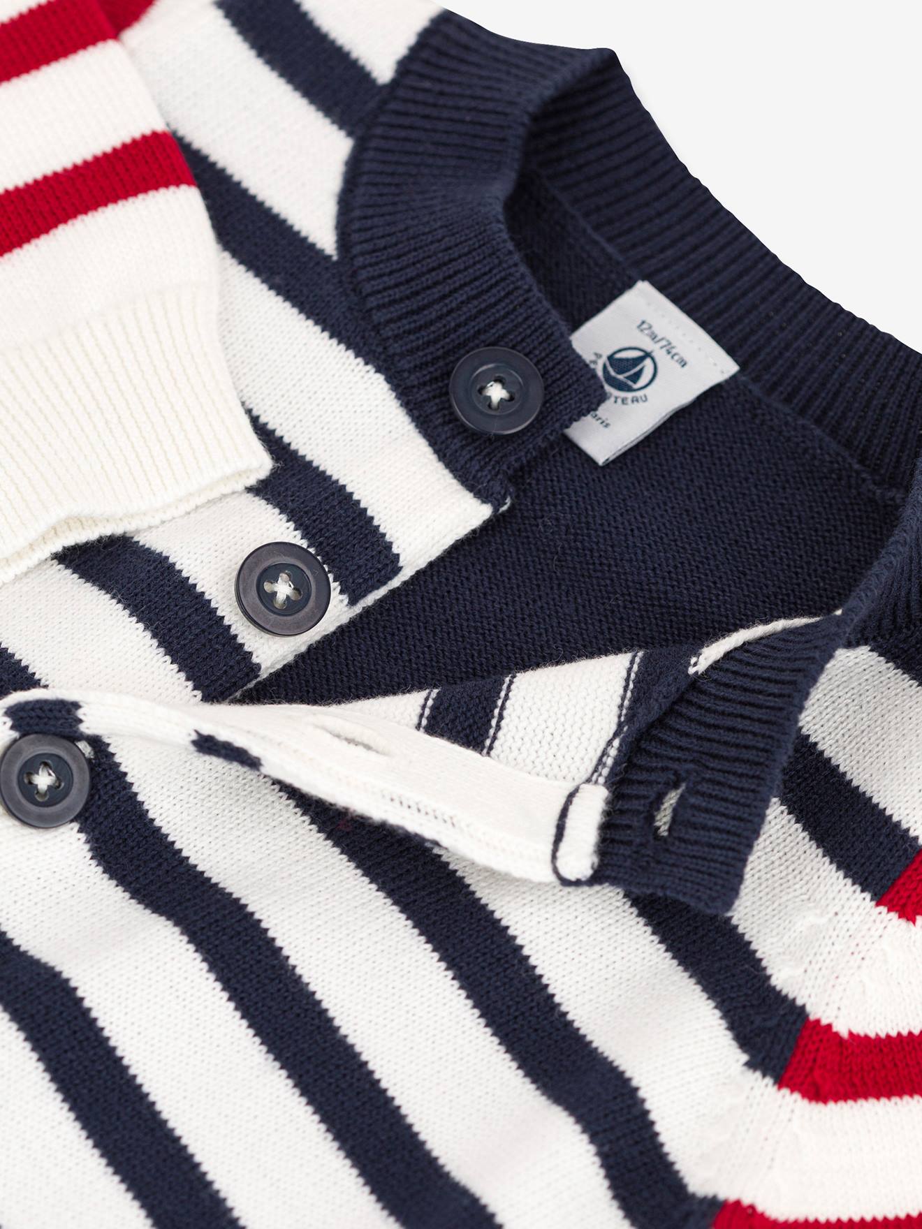 Petit Bateau Baby Strickjacke, Baumwolle PETIT BATEAU - wollweiß