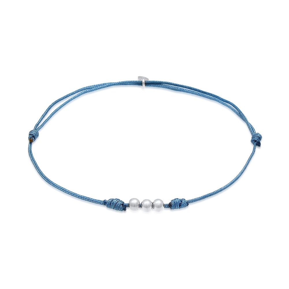 Elli Elli Bracelet Balles pour dames Nylon Basic Minimal Réglable en Argent Sterling 9 Bracelet