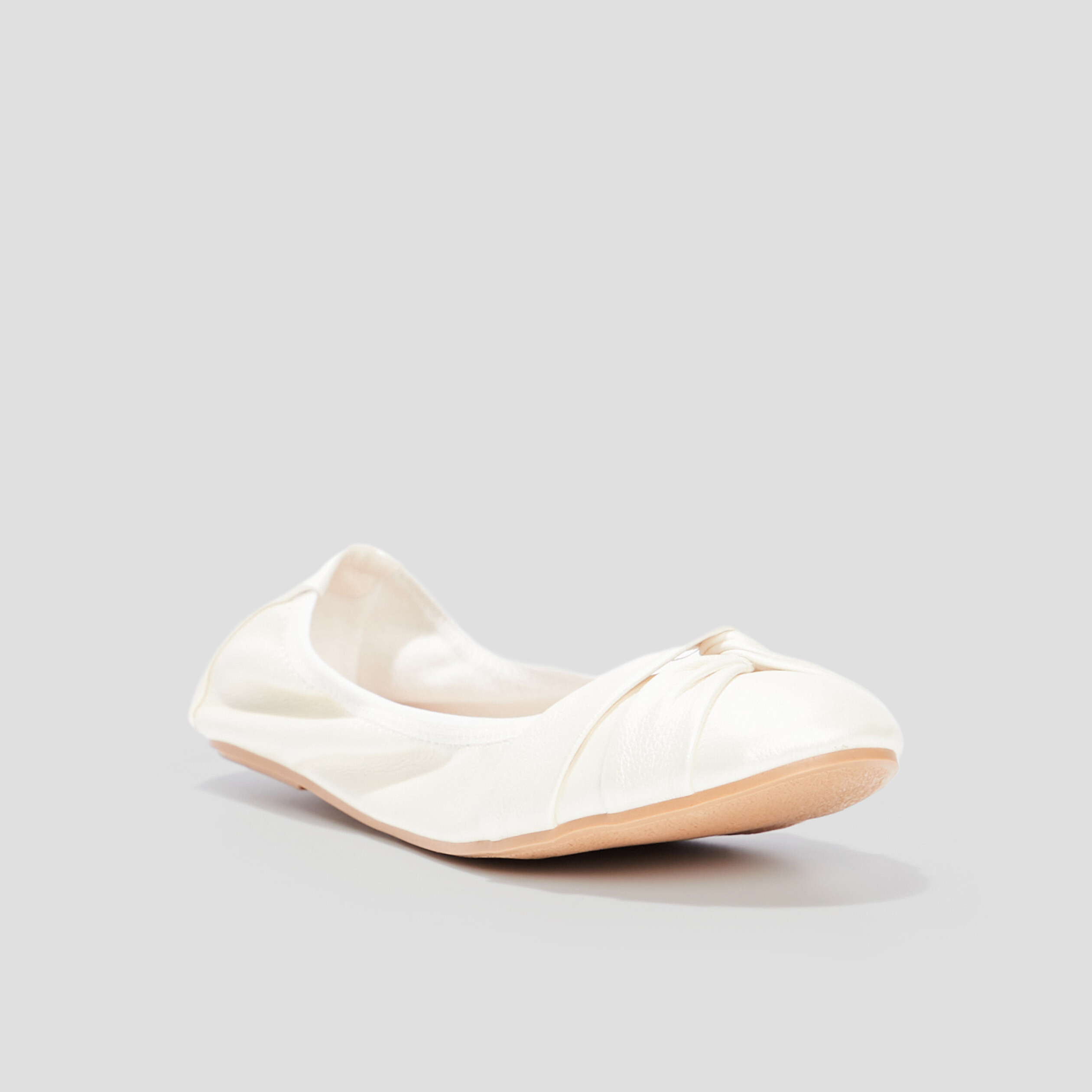 Ballerines effet noué blanc femme | La Halle