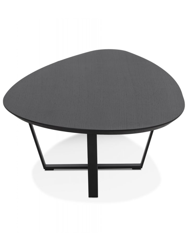 KADIMA DESIGN Designer Couchtisch aus Schwarzem Holz mit Metallgestell | Modern günstig kaufen onesize
