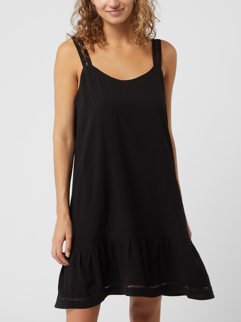 Kleid mit Lochspitze in schwarz