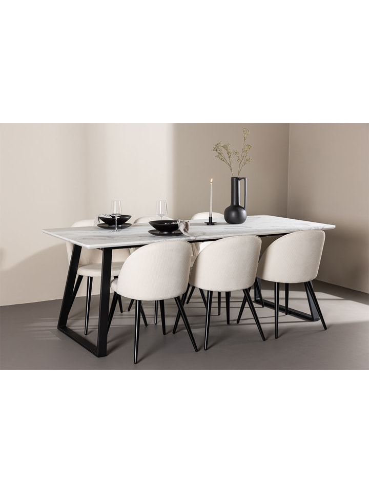 ebuy24 Essgruppe Malaga (7-teilig) Weiß 200 x 90 cm günstig kaufen onesize