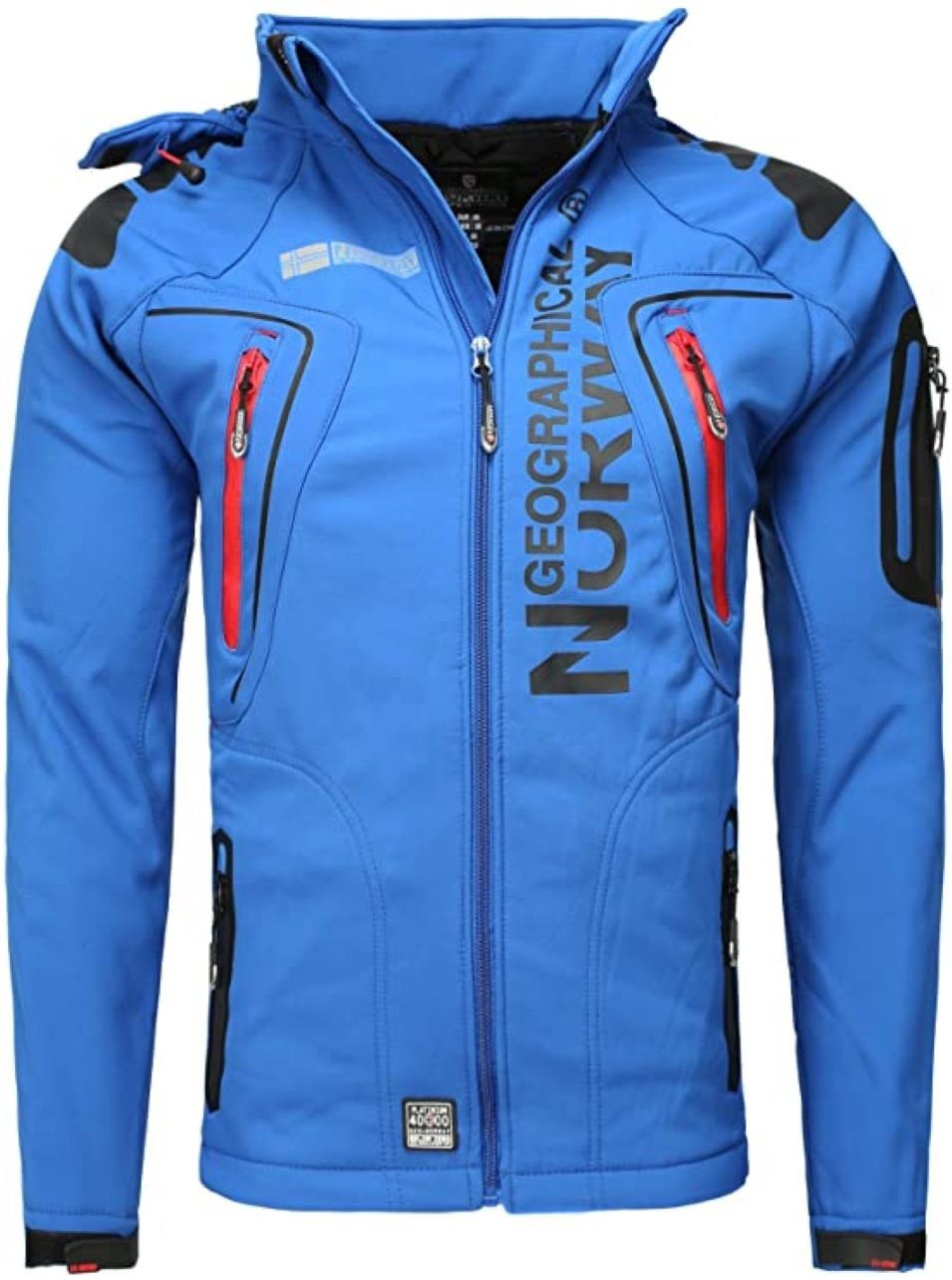 Geographical Norway Softshelljacke Herren Outdoor Jacke Techno Blau (1-St) Mit Kapuze