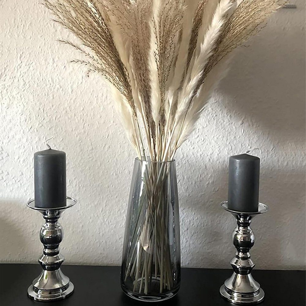 aikidio Bodenvase Glasvase Konische Vase Blumenpflanze Knospenvasen Kristallklare (1 St), Desktop-Vasenkunst, niedliches Weiß