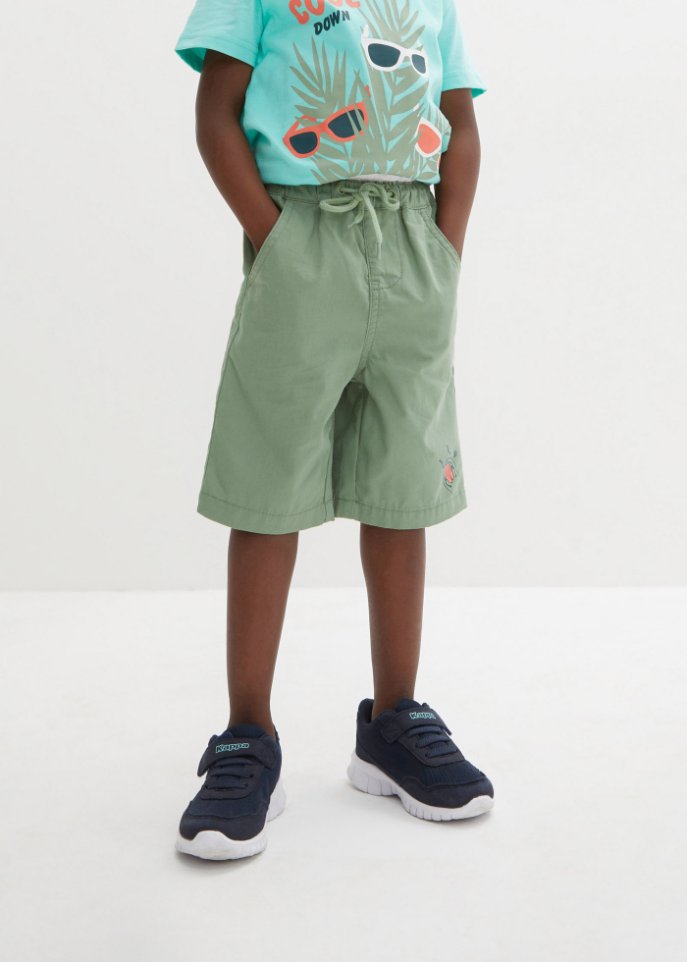 Jungen Canvas Bermuda mit Stretchbund, Regular Fit