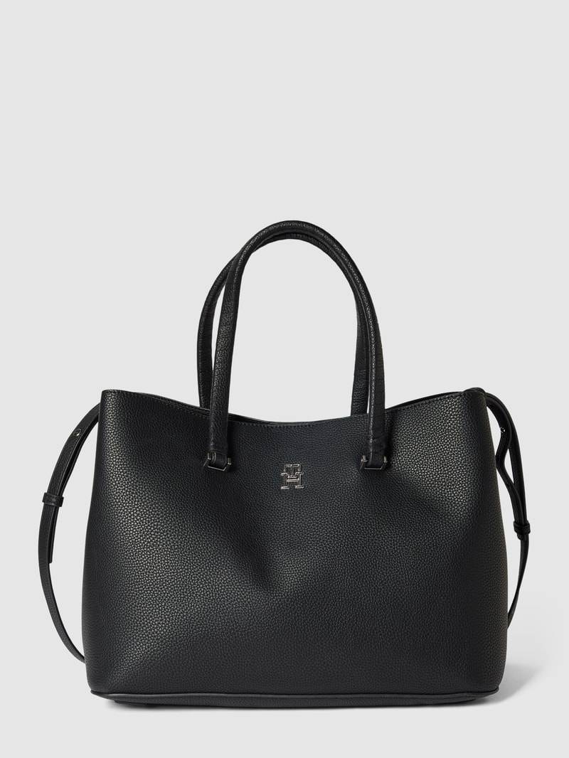 Satchel mit Label-Detail in schwarz