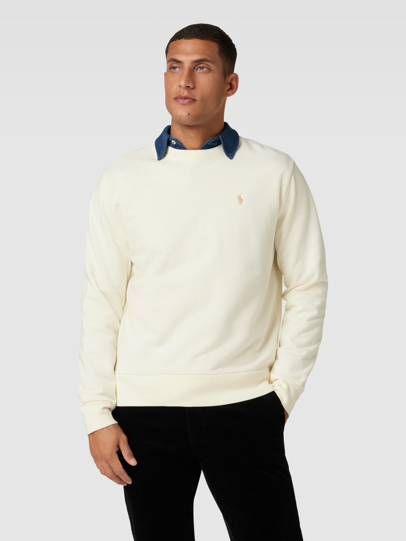 Sweatshirt mit Logo-Stitching in sand