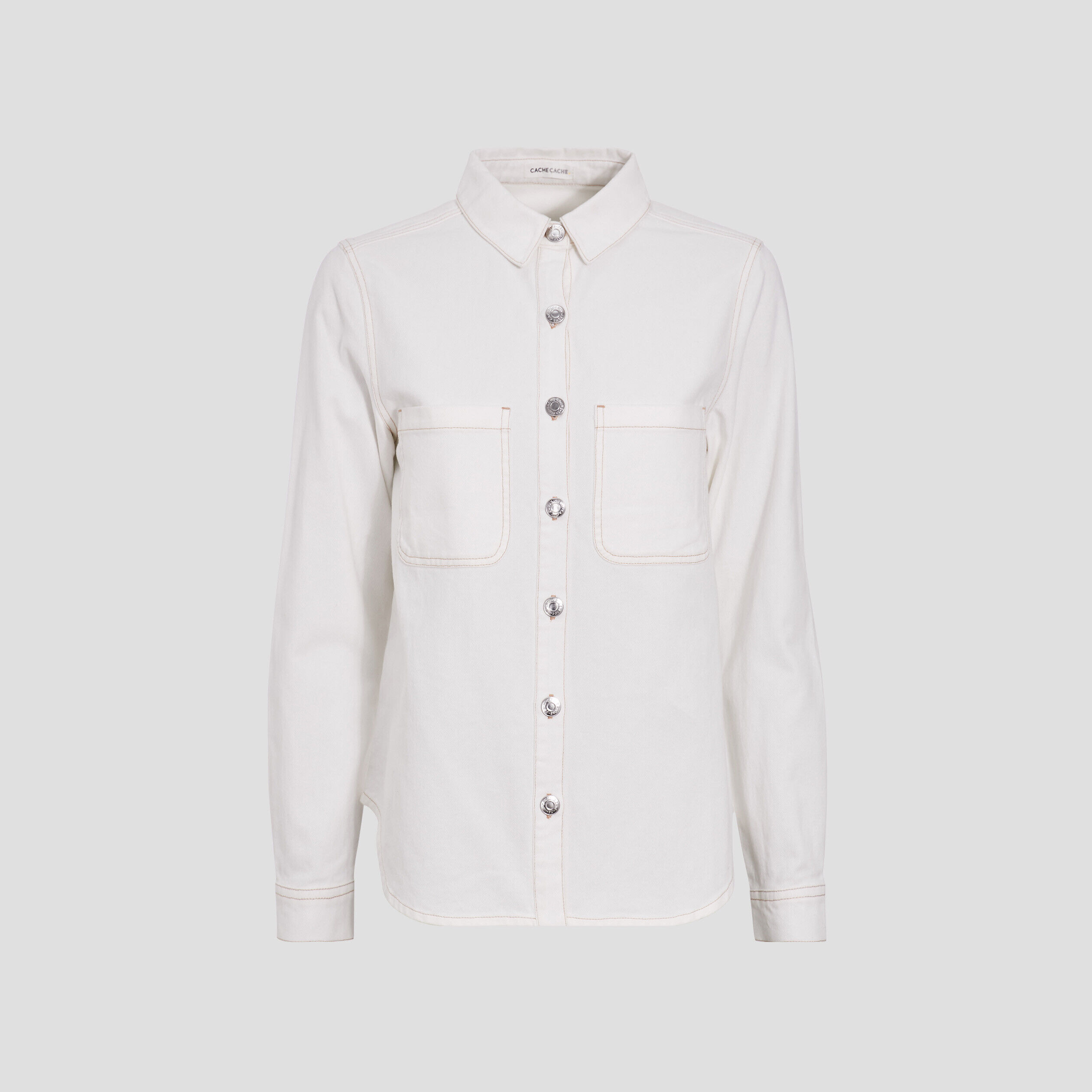 Chemise manches longues ecru femme | Cache Cache