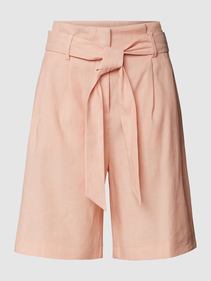 Shorts mit Bundfalten in koralle meliert