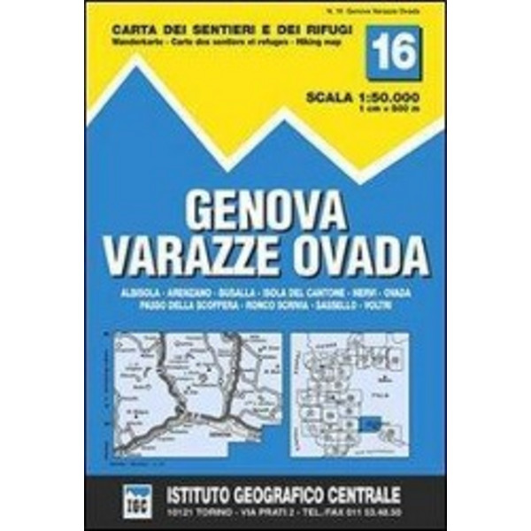 IGC Italien 1 : 50 000 Wanderkarte 16 Genova Varazze Ovada - Wanderkarte