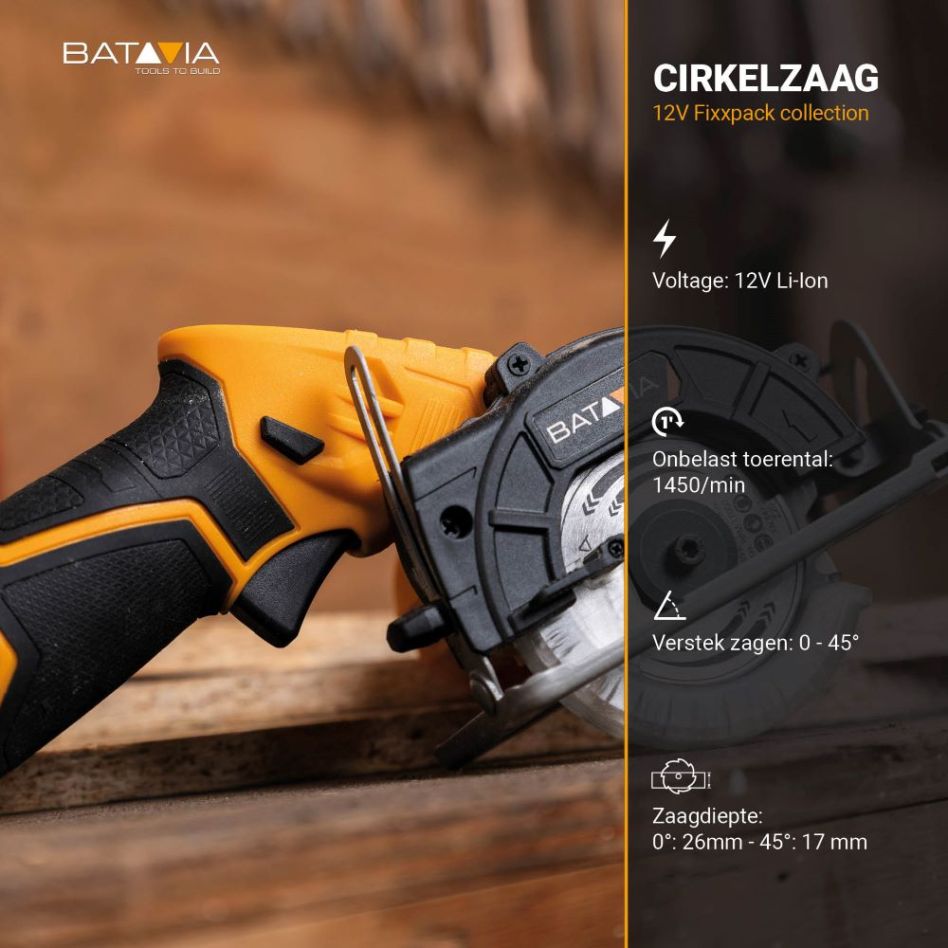 Batavia 7064672 Fixxpack 12V Akku-Kreissäge 85 mm (ohne Akku und Ladegerät)