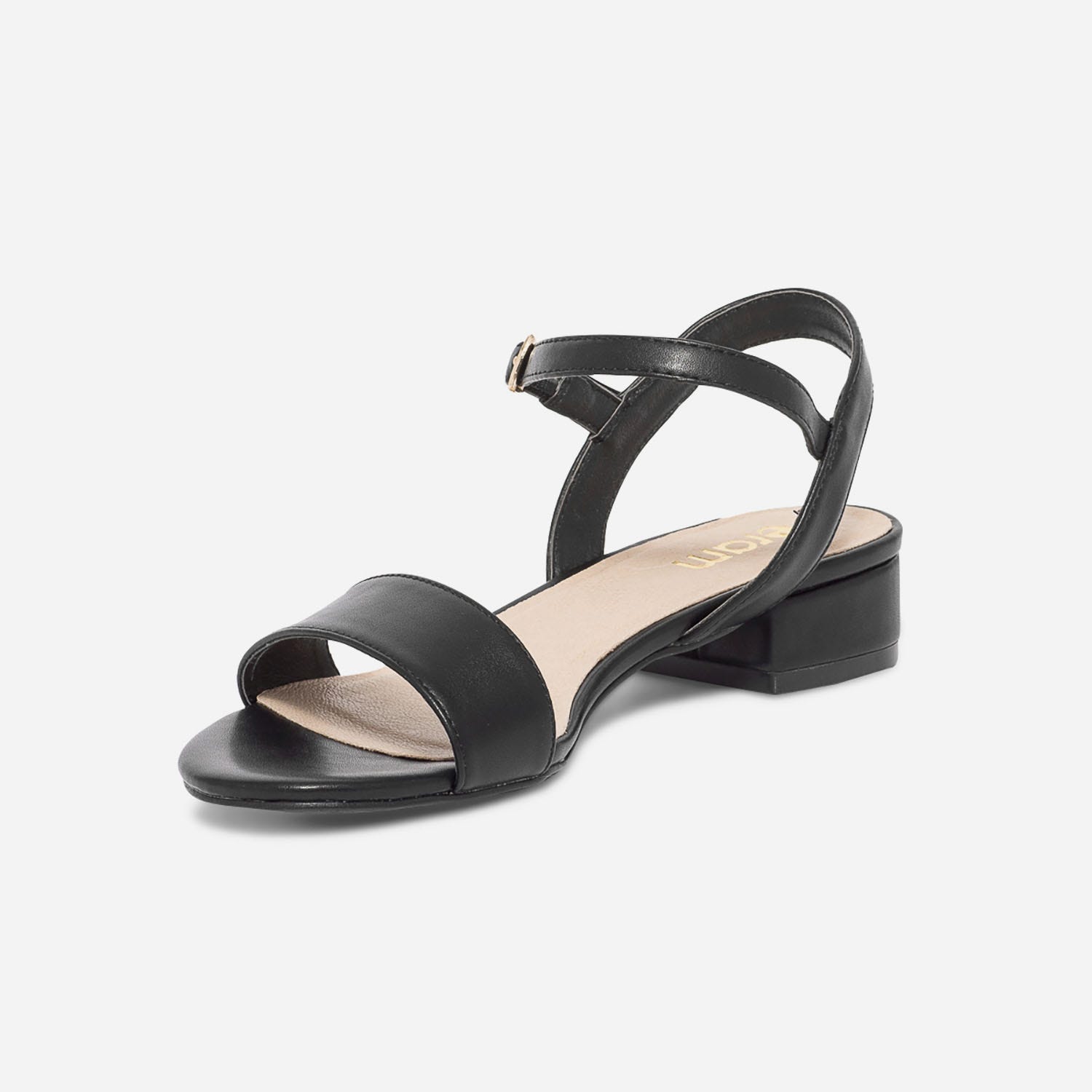 Sandale noire à petit talon