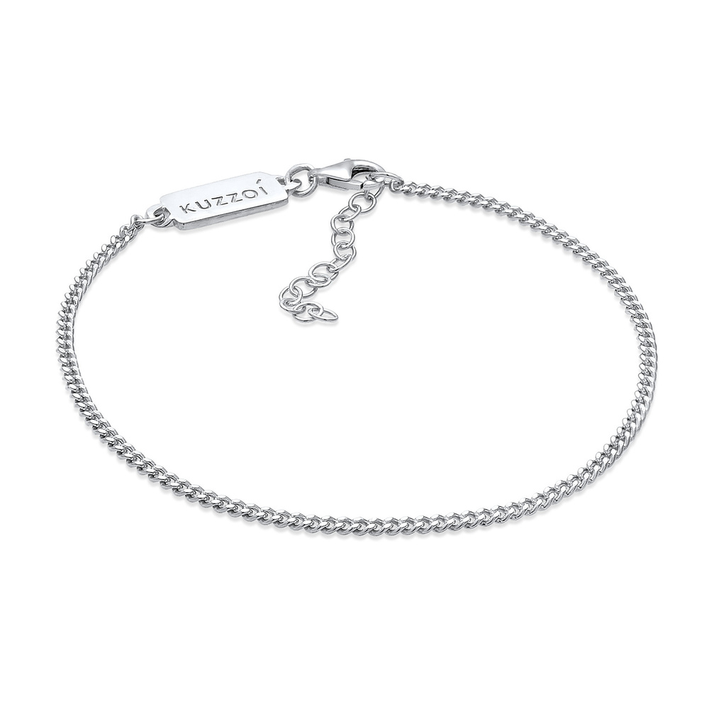 KUZZOI KUZZOI Bracelet Chaîne de base minime pour hommes ajustable en argent sterling 92 Bracelet
