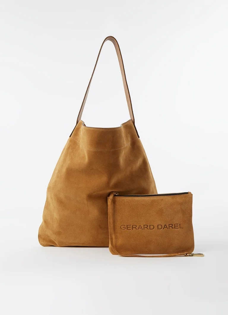 Gerard Darel suede lady shopper with removable pouch