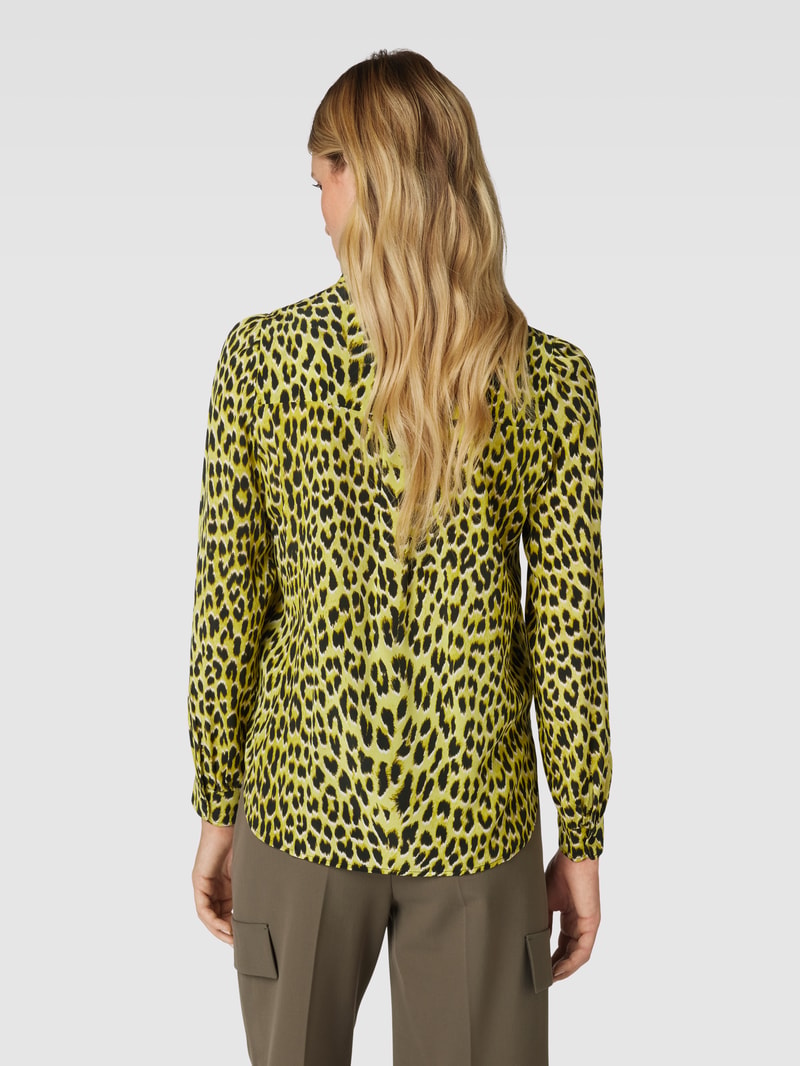 Bluse mit Animal-Print Modell 'TAOS' in neon gelb