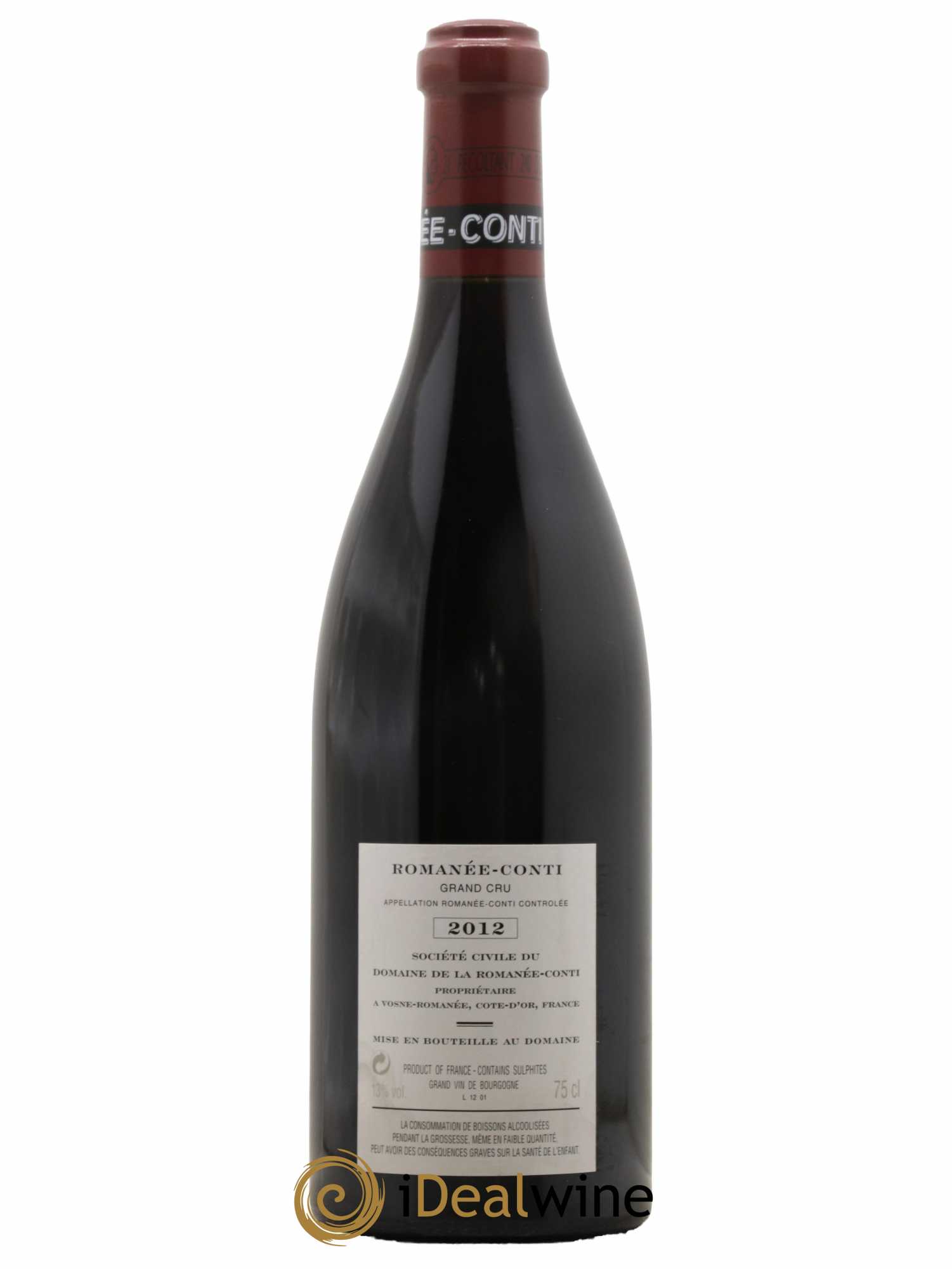 Romanée-Conti Grand Cru Domaine de la Romanée-Conti  2012 - Lot de 1 Bouteille