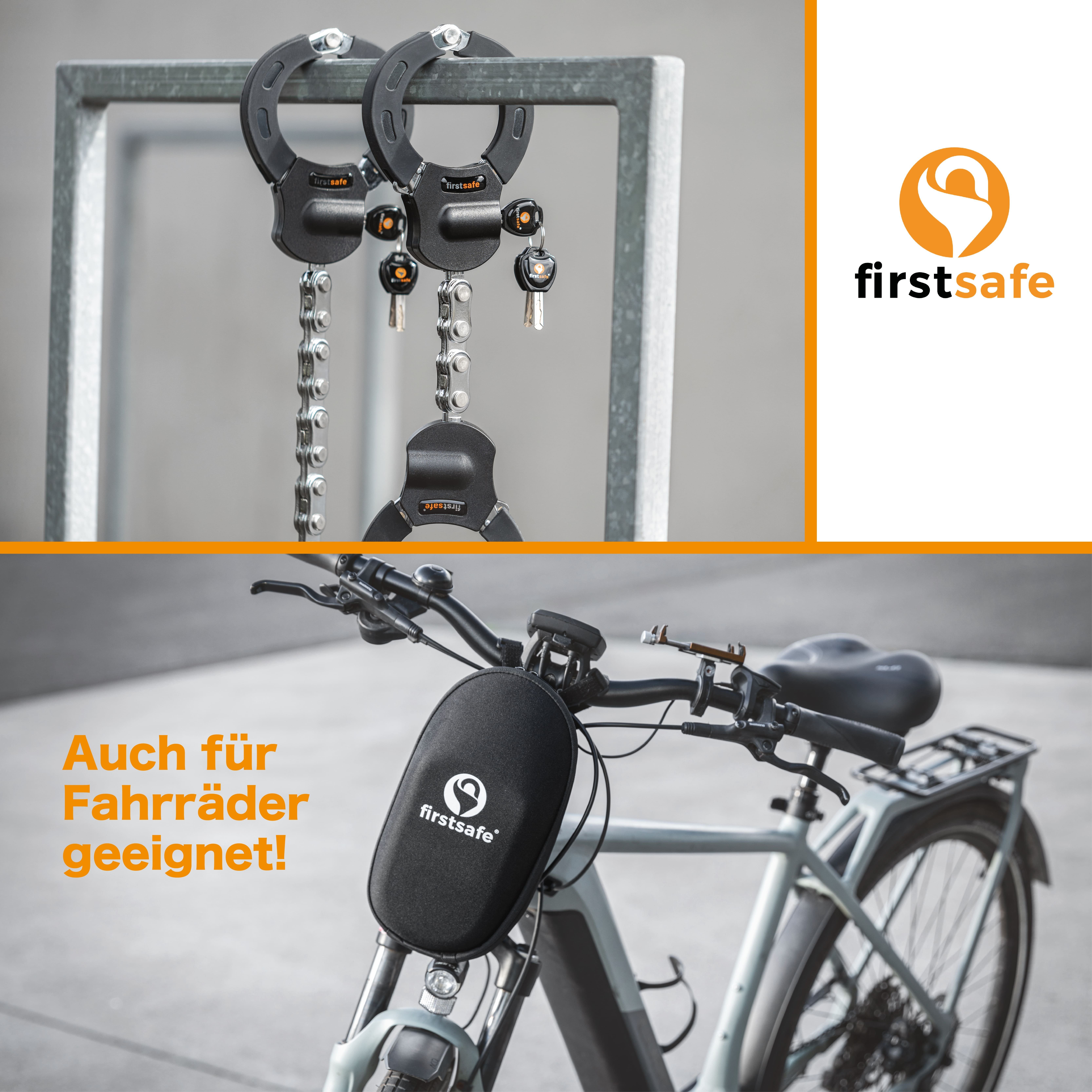firstsafe Kettenschloss Handschellenschloss für E Scooter Schloss mit Tasche