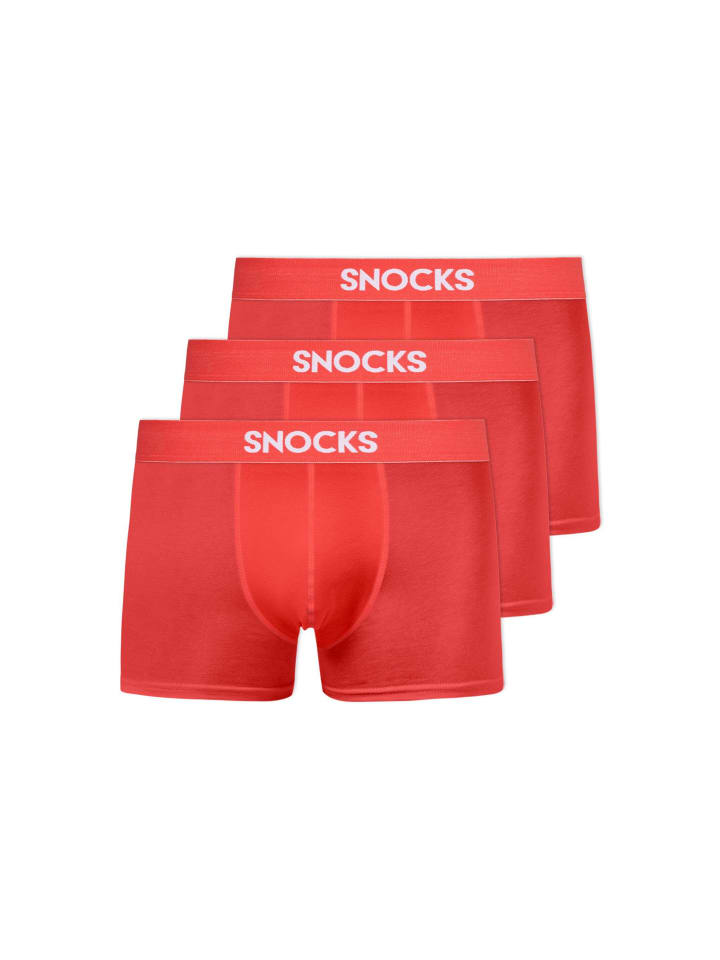SNOCKS Boxershorts aus Bio-Baumwolle 3 Stück in Hibiscus günstig kaufen
