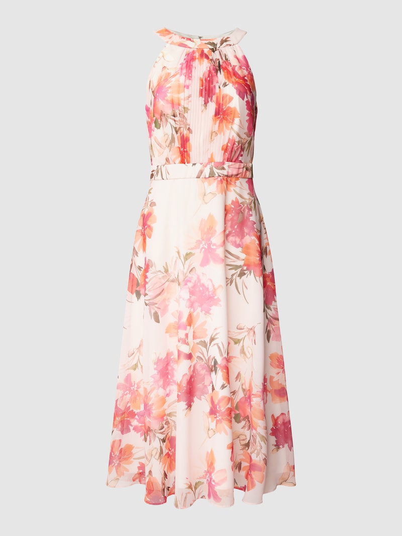 Cocktailkleid mit Neckholder in apricot