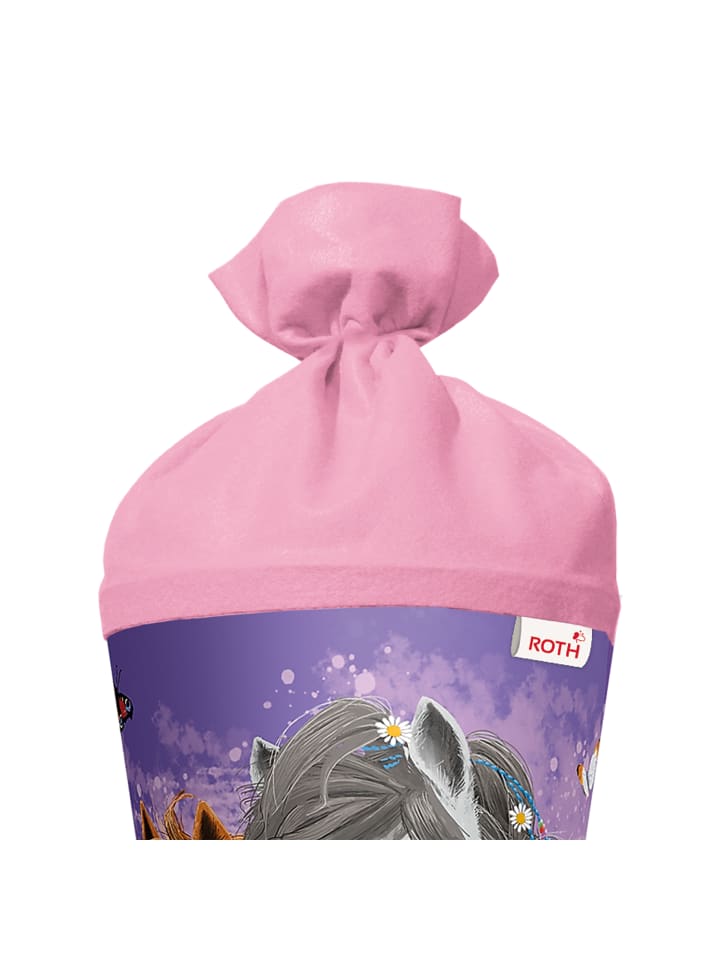 ROTH Schultüte groß Blumenpferde 70 cm in Lila günstig kaufen onesize
